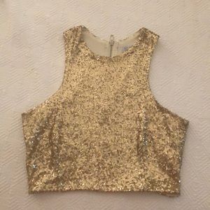 Gold Sequin crop top
